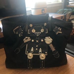 Prada robot tessuto saffiano tote handbag